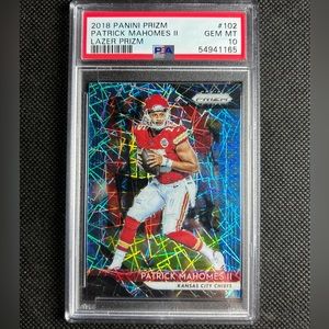 2018 Panini Prizm Lazer Patrick Mahomes Psa 10 Gem Mint Kansas City Chiefs🔥🔥🔥